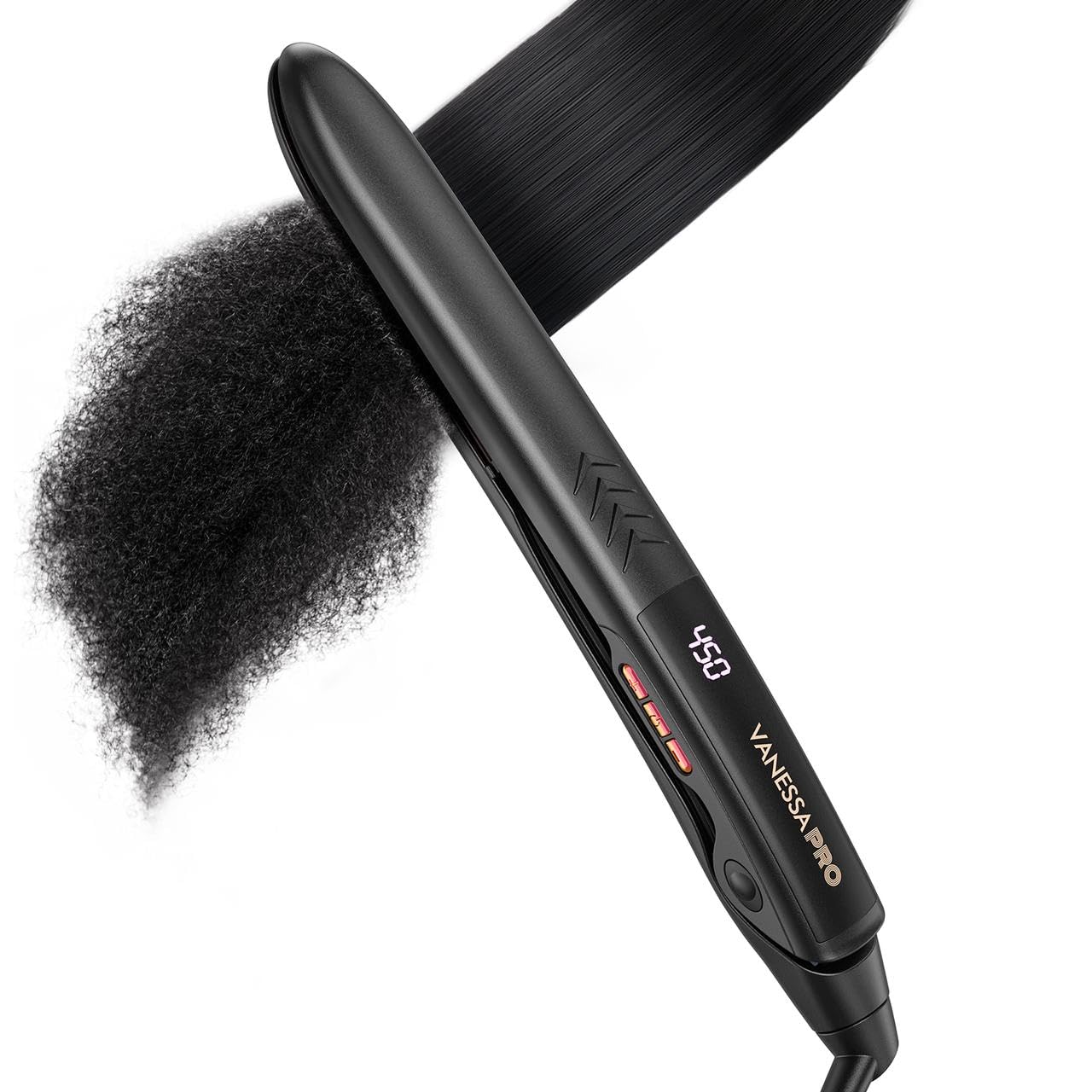 Vanessa PRO Flat Iron with titanium plate for faster straightening and shine.