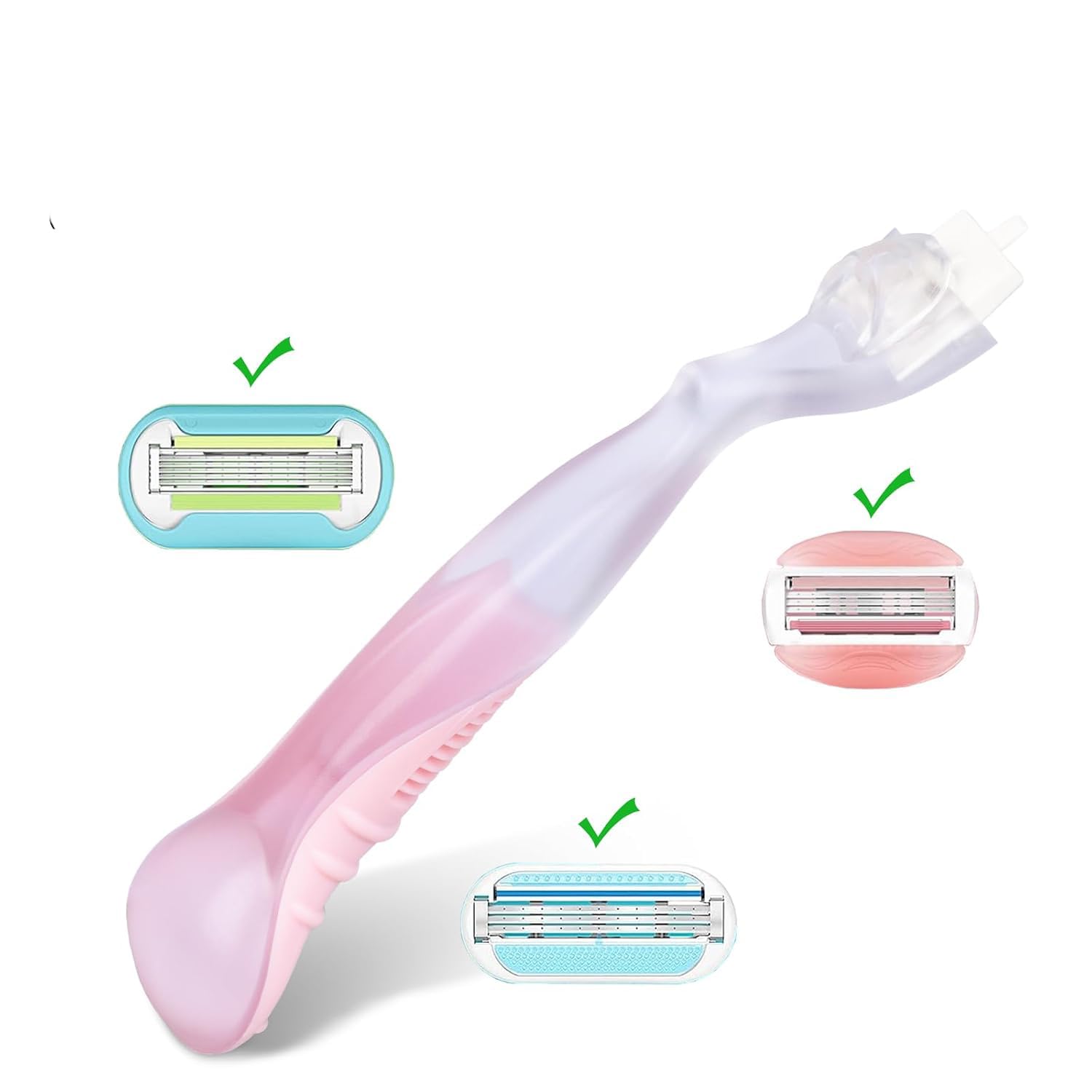 Vanest ergonomic non-slip grip enhances control during shaving.