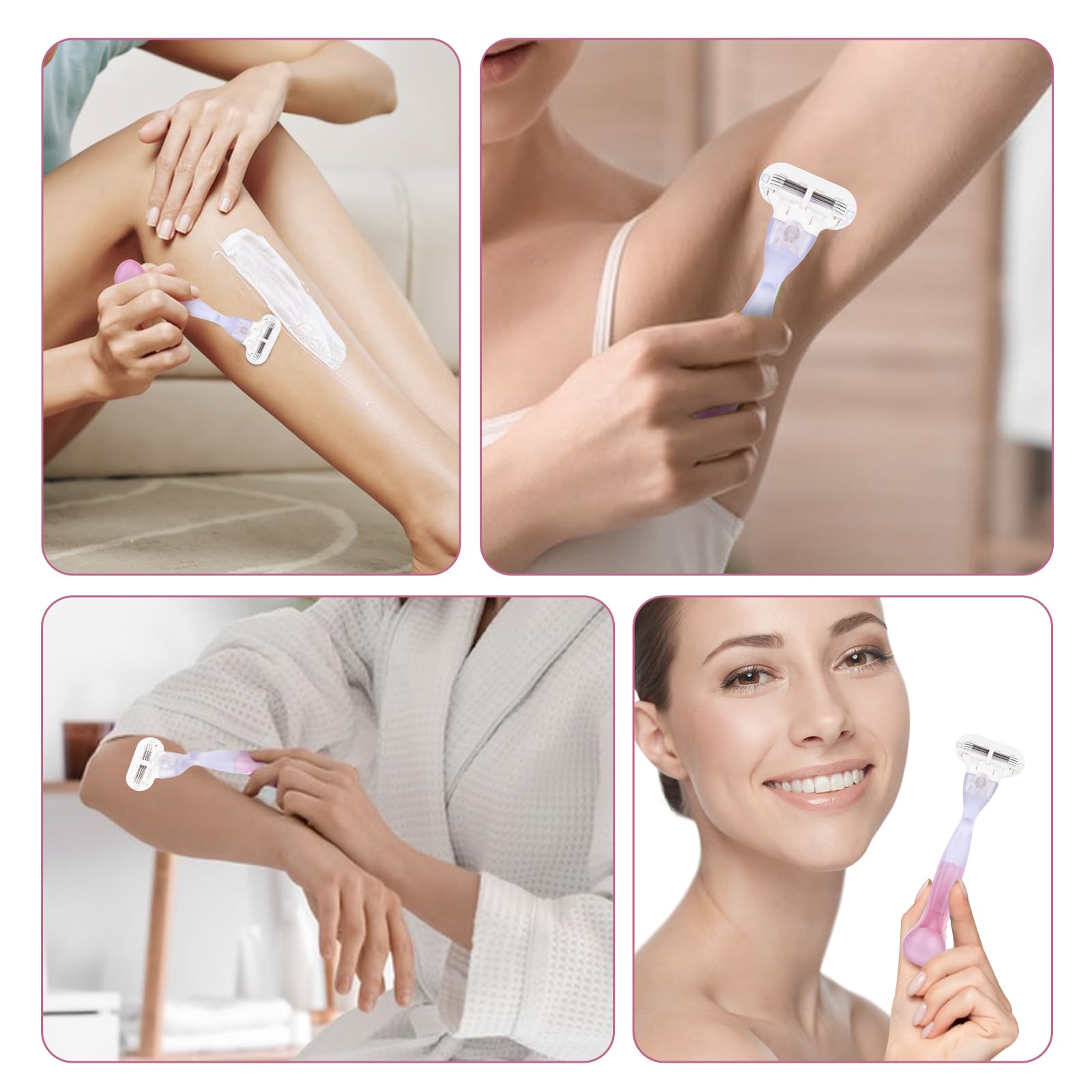 Vanest pink handle compatible with Gillette Venus heads for versatile use.