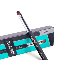 Vanfa gel nail brush oval head closeup for precise builder gel application.