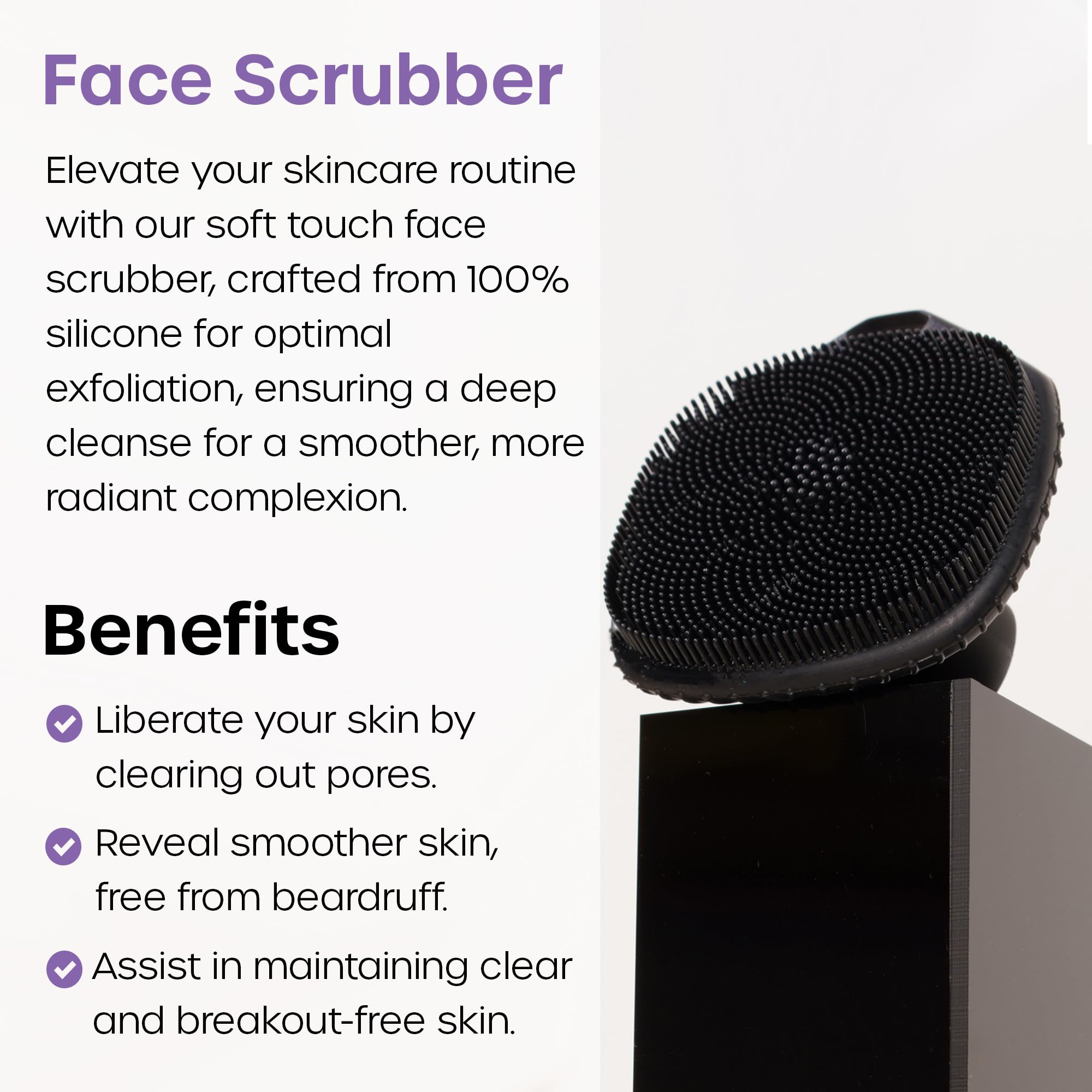 Vanibiss close-up of soft silicone bristles for safe daily exfoliation.