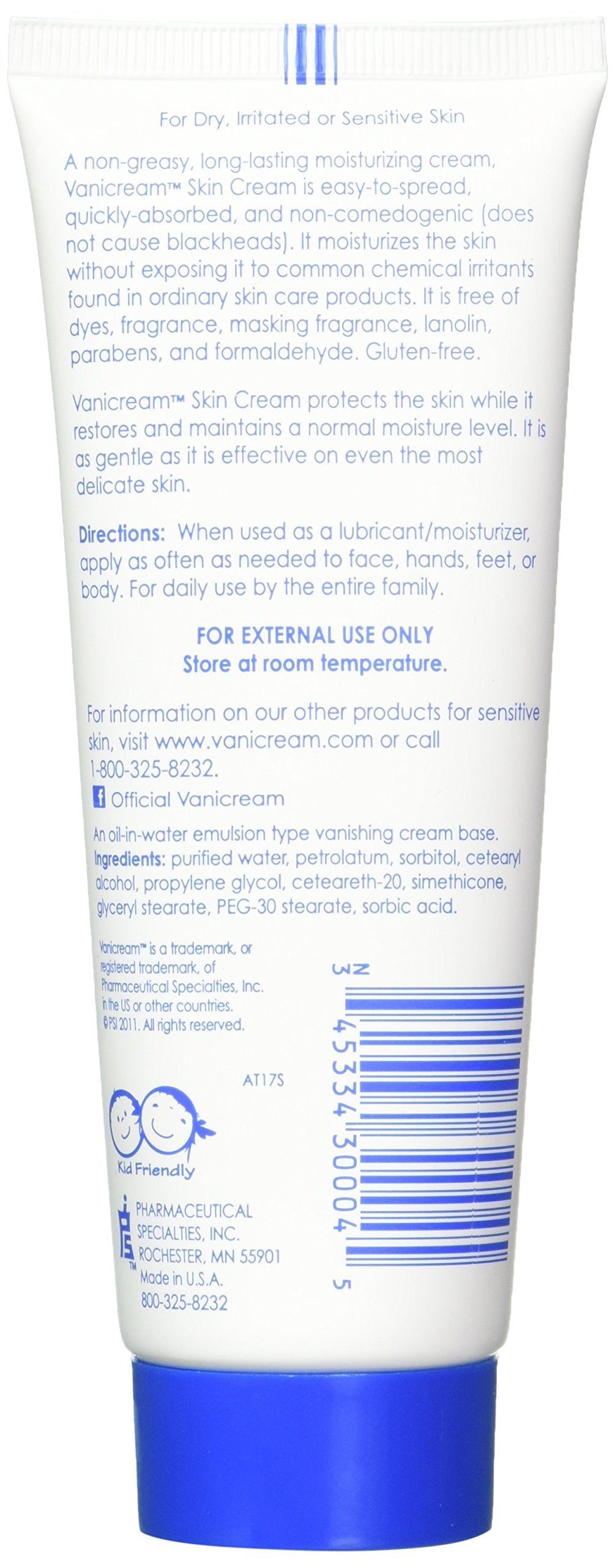 Vanicream crema hidratante: aplicación suave para piel sensible en rostro, manos y cuerpo.