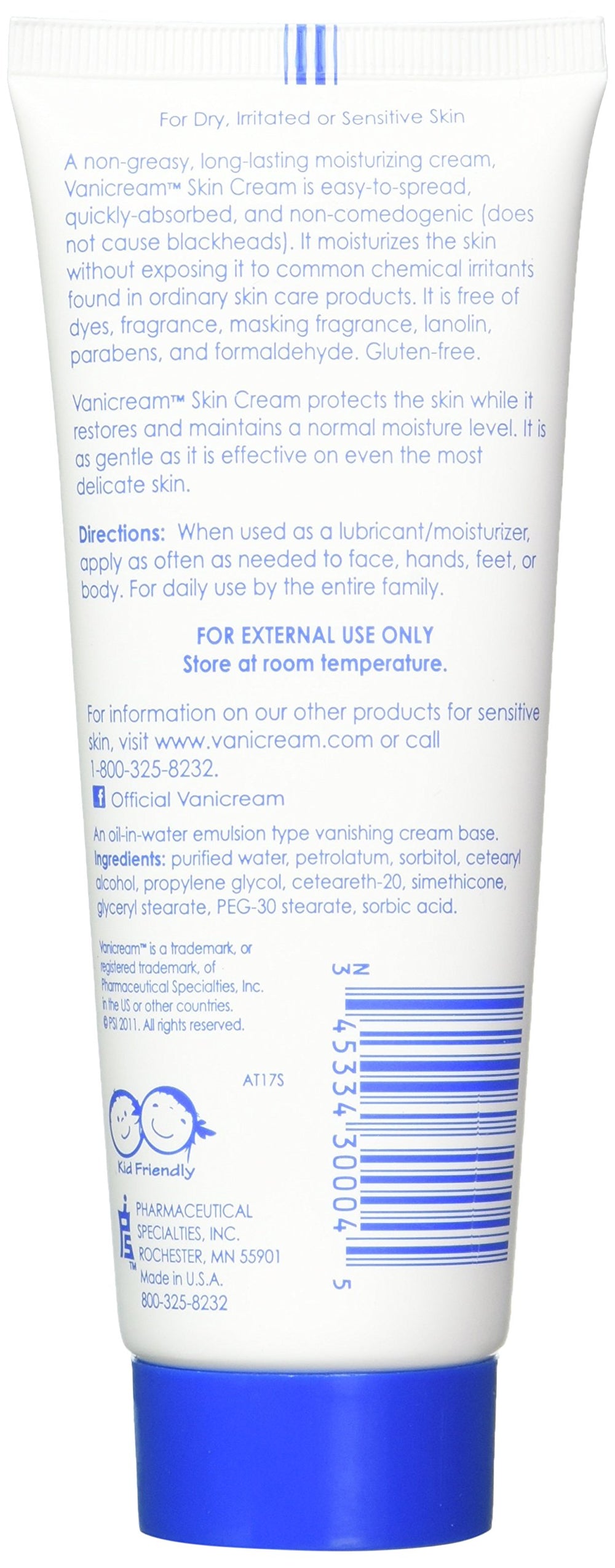 Vanicream crema hidratante: aplicación suave para piel sensible en rostro, manos y cuerpo.