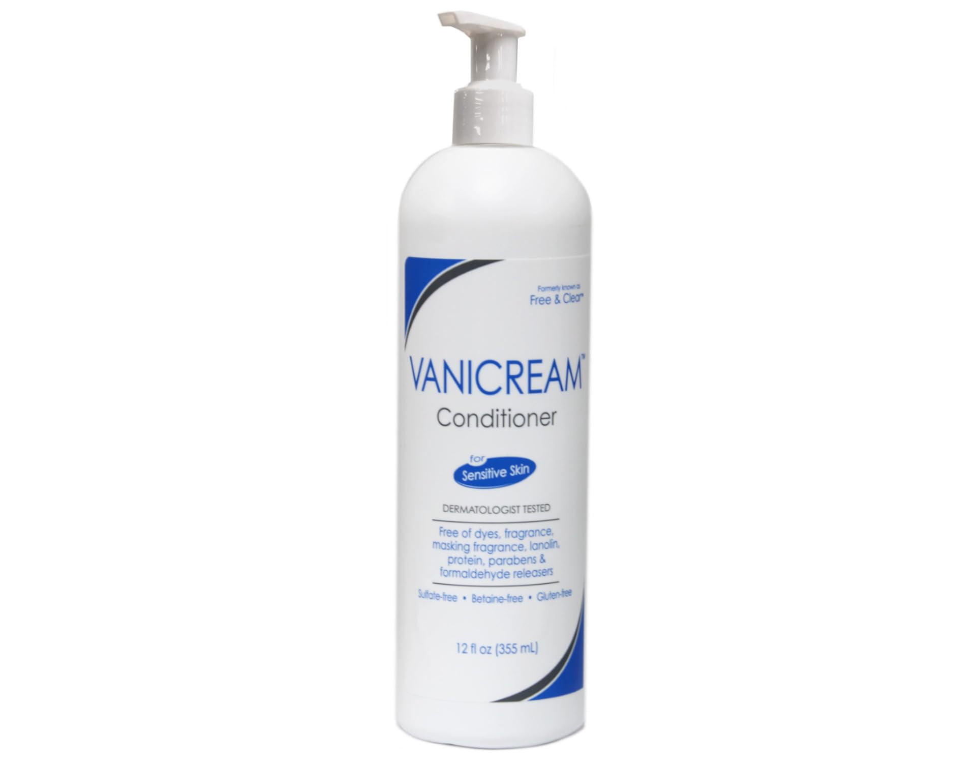 Vanicream conditioner applied to soft hair texture for a manageable feel.