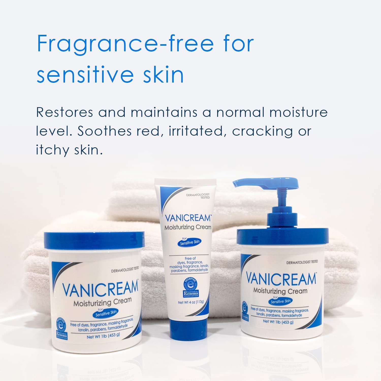 Vanicream Crema Hidratante, envase de libra práctico para la familia.
