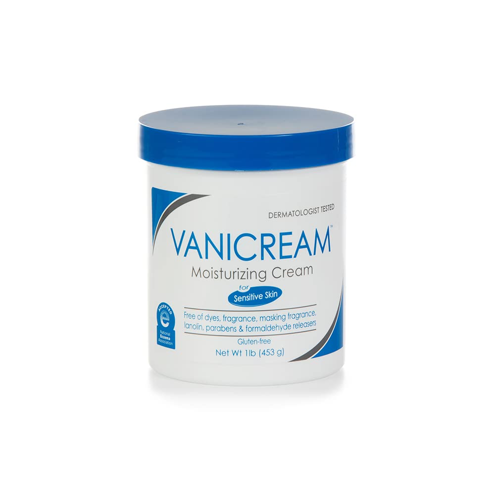 Vanicream Crema Hidratante, textura cremosa, ideal para piel seca y sensible.