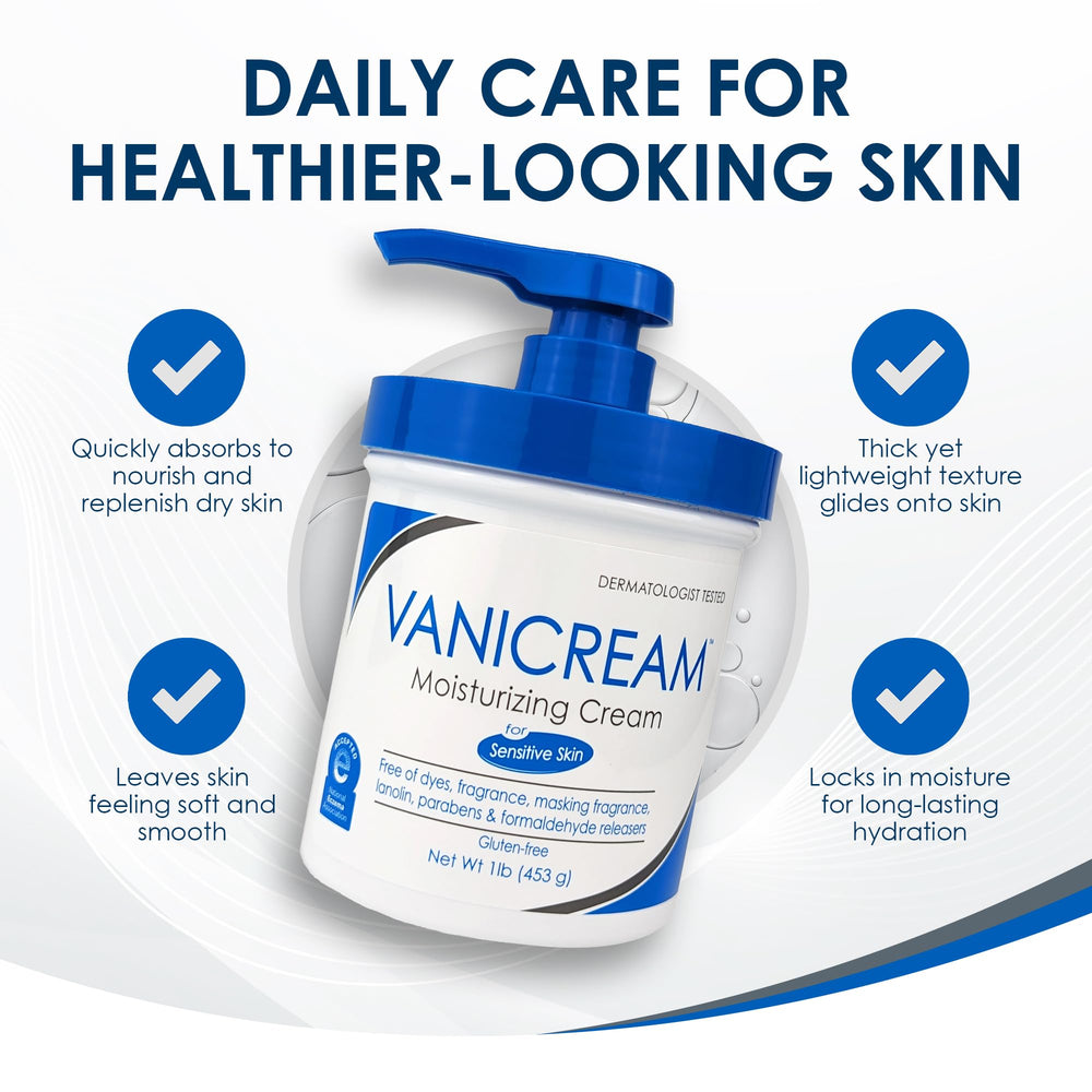 Vanicream crema libre de irritantes, sin fragancias ni parabenos.