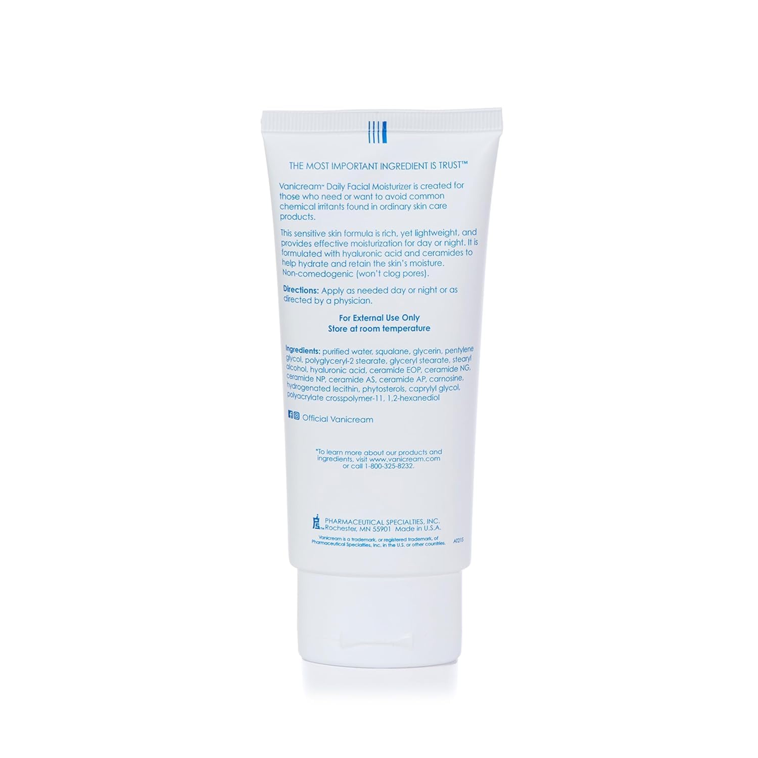 Texture close-up of Vanicream moisturizer showing light, non-greasy coverage