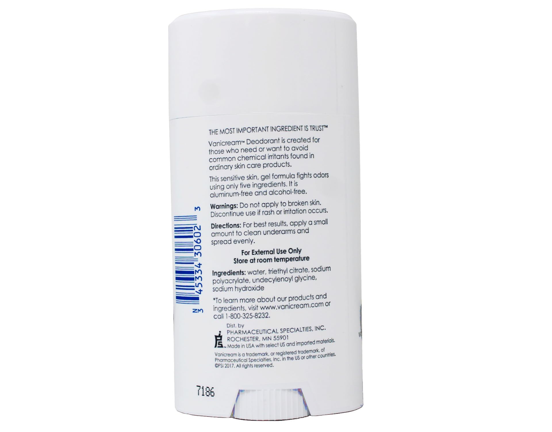 Vanicream Deodorant for daily use underarms provides gentle protection for sensitive skin
