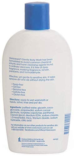 Vanicream Free and Clear body wash bottle — soap-free formula ideal for sensitive skin.