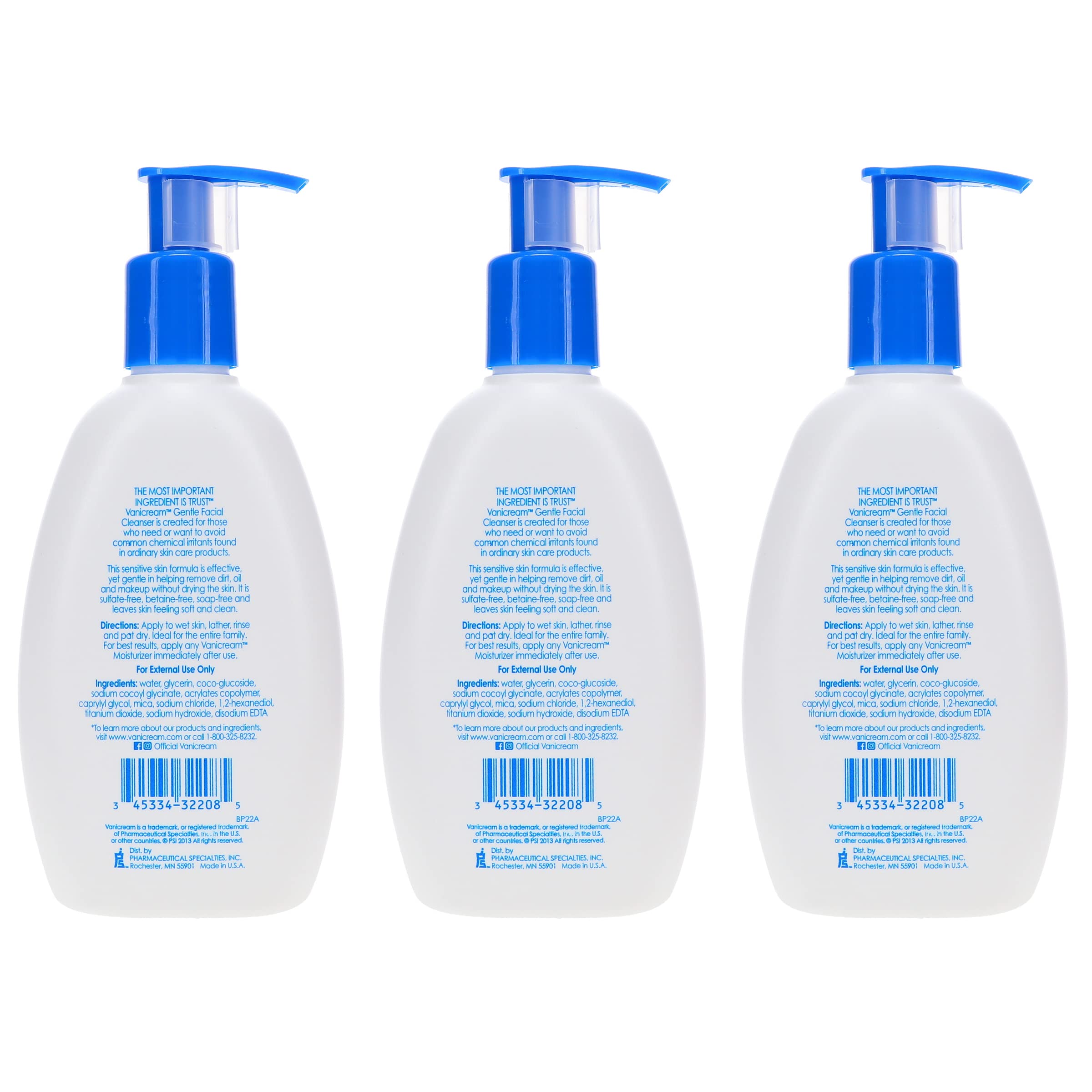Vanicream Gentle Facial Cleanser close-up texture and rich lather.
