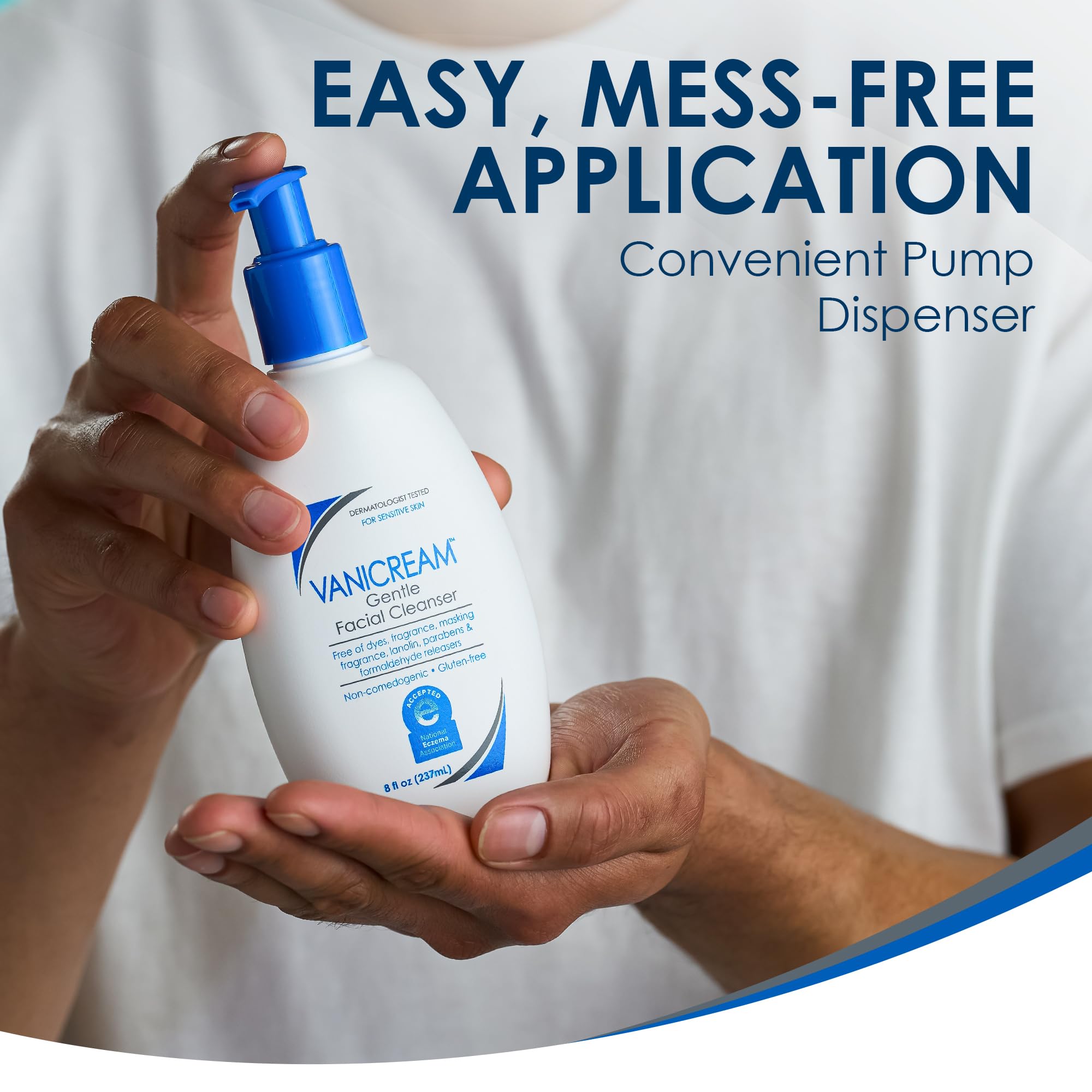 Vanicream Gentle Facial Cleanser fragrance-free label communicates sensitive-skin care.