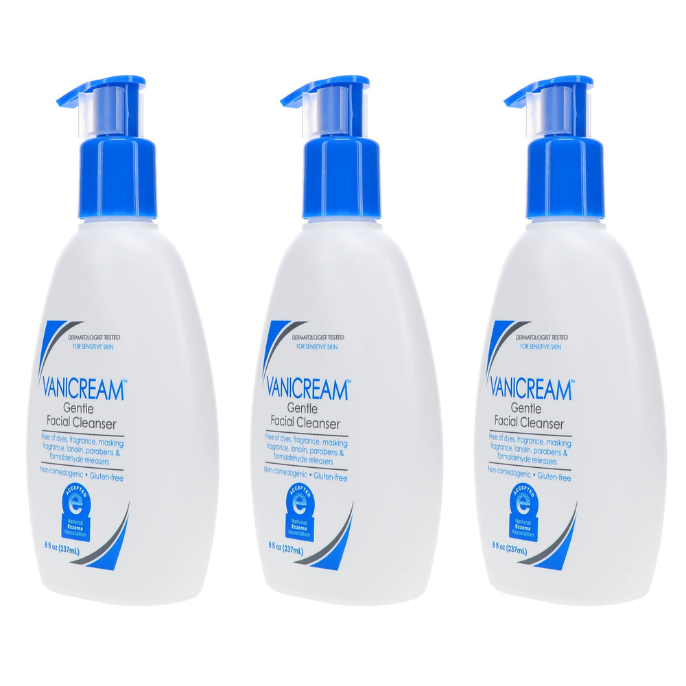 Vanicream Gentle Facial Cleanser lather on skin, gentle cleansing.