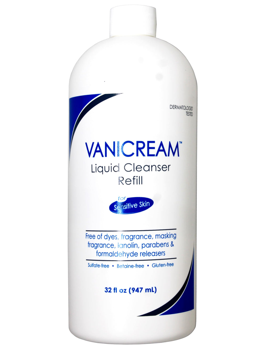 Etiqueta de Vanicream, detalle de fórmula suave para piel sensible