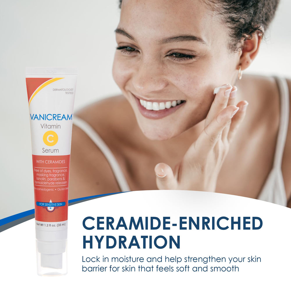 Vanicream suero textura lechosa se absorbe rápidamente y deja piel suave.