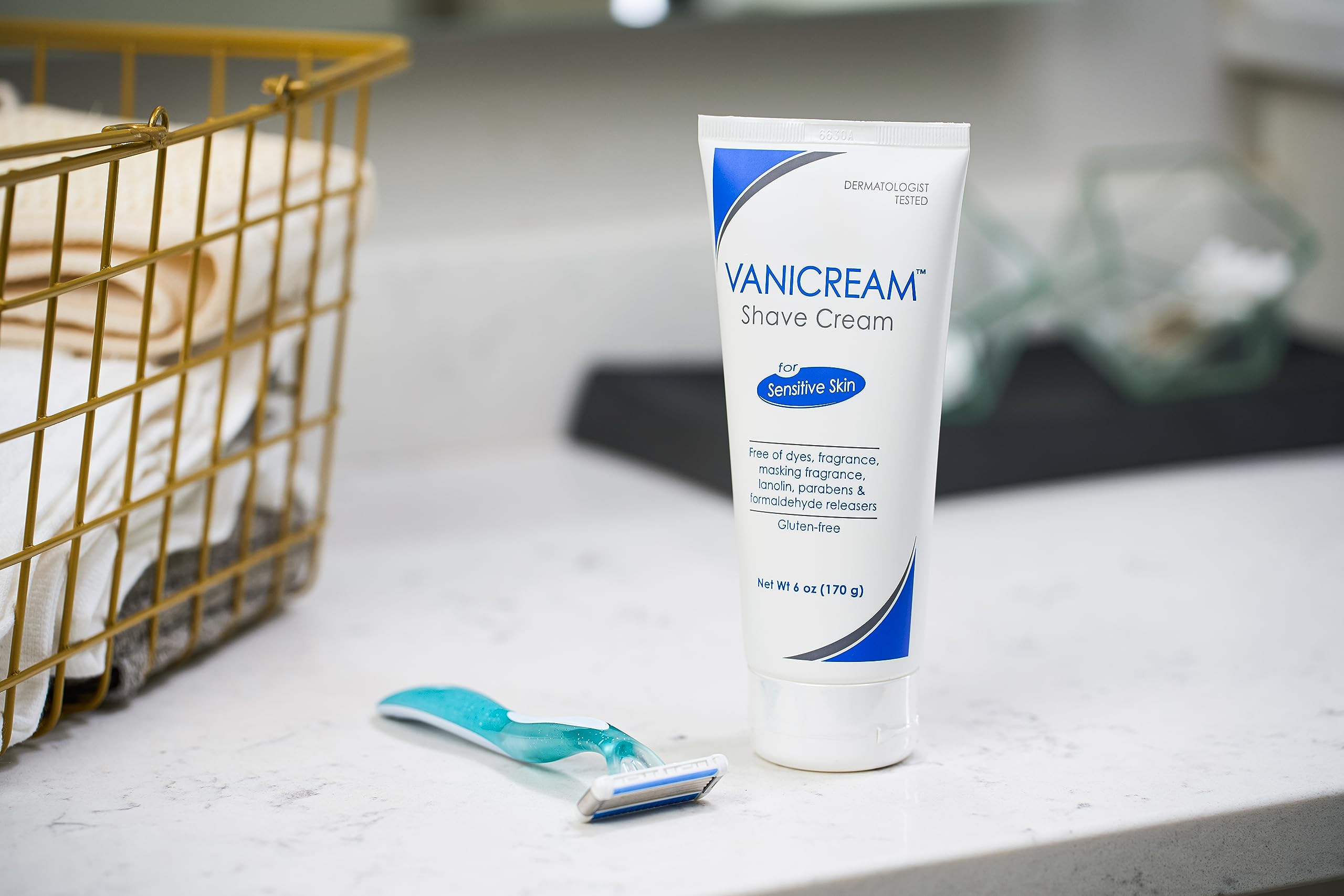 Vanicream Shave Cream fragrance-free formula reduces irritation.