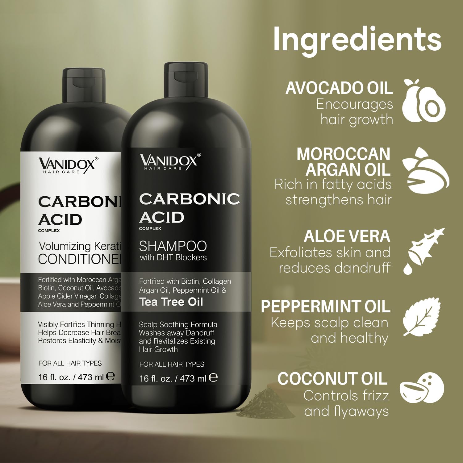 Towel-dried hair after using VANIDOX shampoo and conditioner