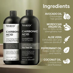 Towel-dried hair after using VANIDOX shampoo and conditioner