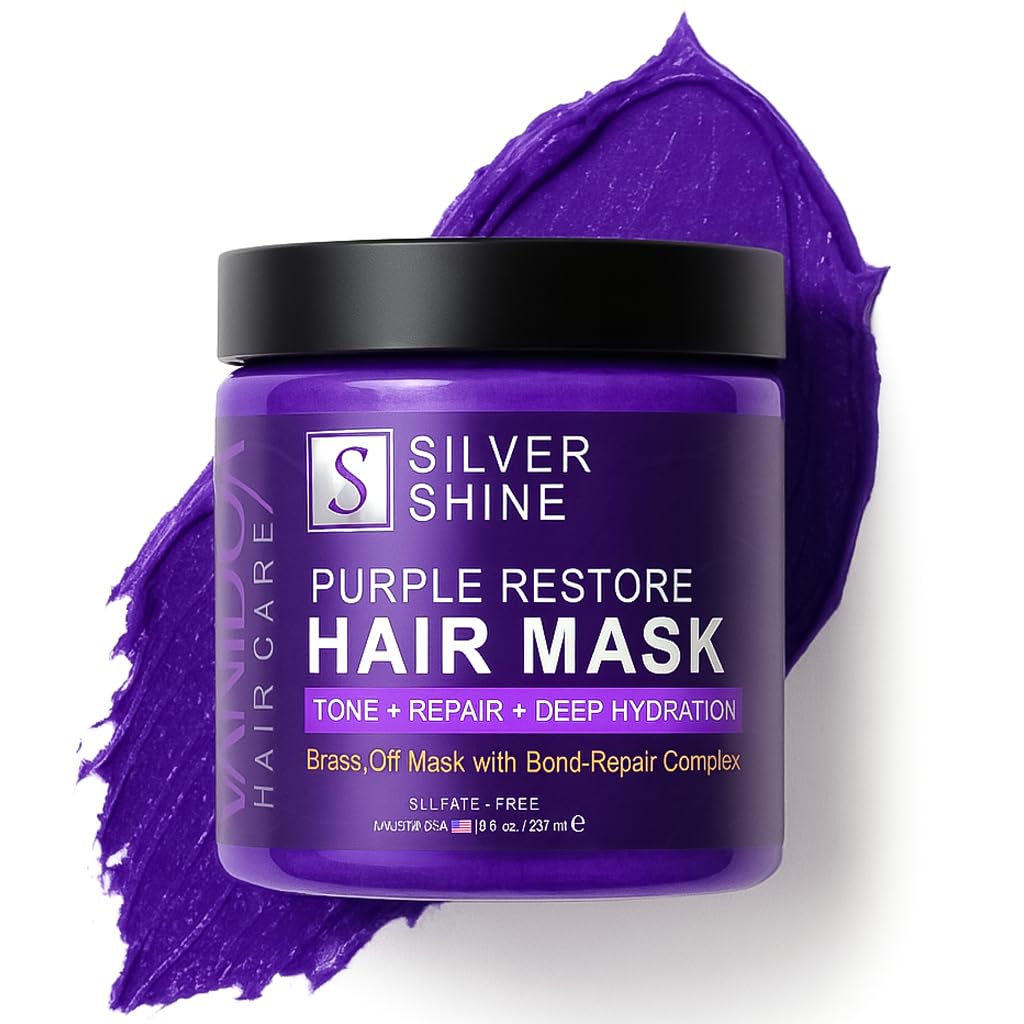 Vanidox mascarilla brillos plata, envase visible para cabello plateado
