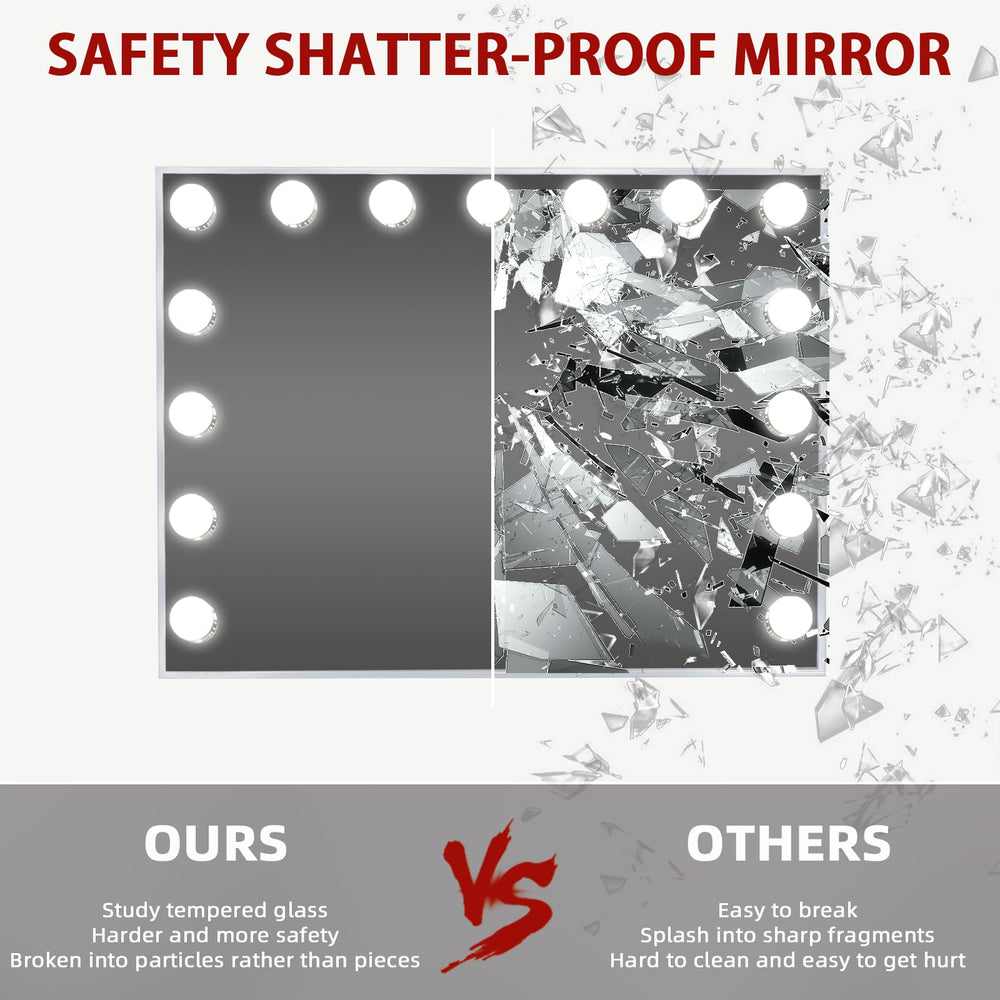 VANITII GLOBAL dressing desk mirror brightens your vanity routine.