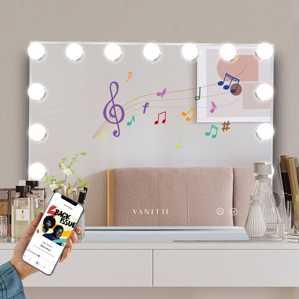 VANITII GLOBAL USB charging mirror keeps devices powered.