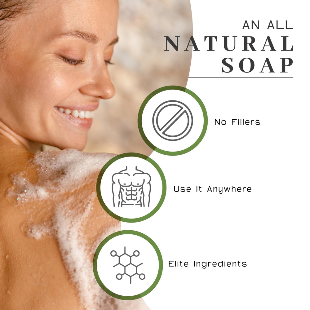 Barra VanMan Tallow con avena orgánica exfolia suavemente manos y cuerpo.