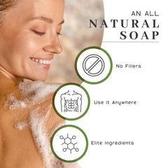Barra VanMan Tallow con avena orgánica exfolia suavemente manos y cuerpo.