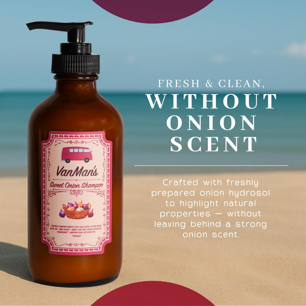 VanMan Sweet Onion Shampoo lather shows rich foam for easy hair washing