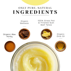 Vanman's Balm ingredients featuring raw honey and beeswax provide natural skin nourishment
