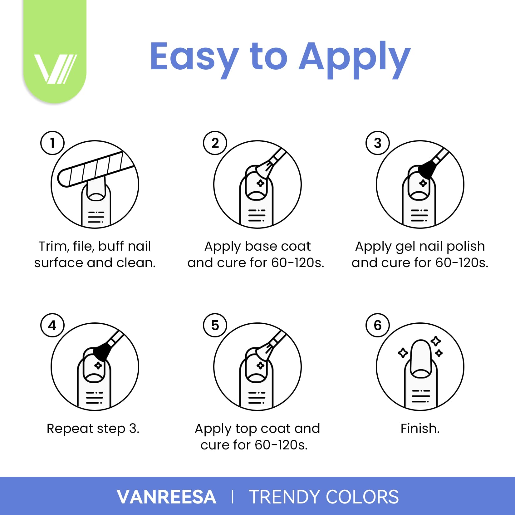Vanreesa beginner-friendly gel polish set for home manicures