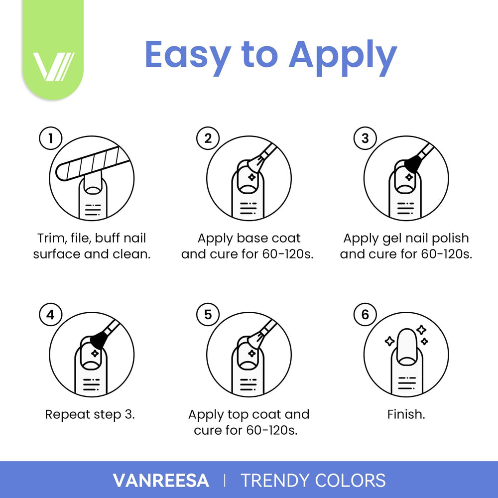 Vanreesa beginner-friendly gel polish set for home manicures