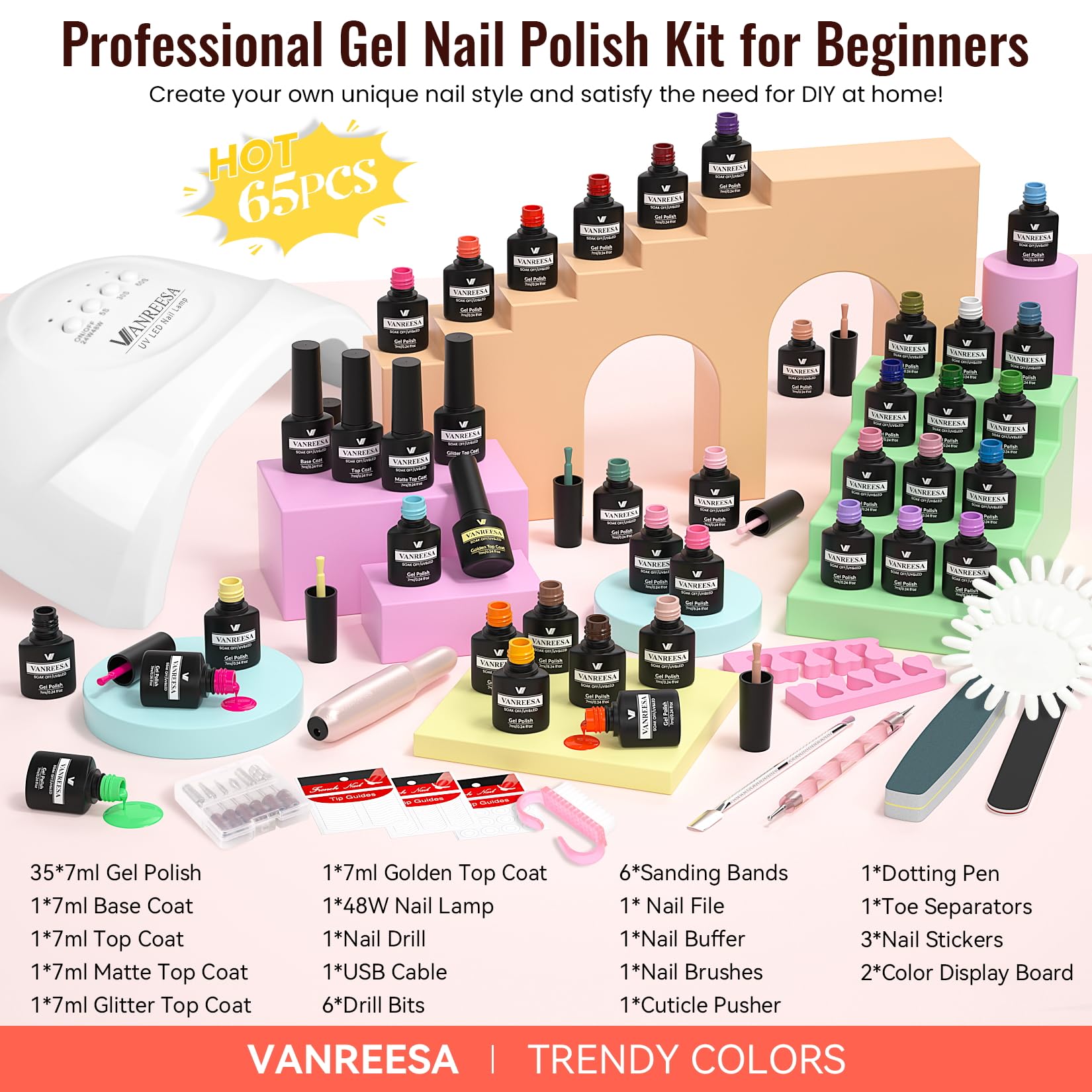 VANREESA DIY nail art at home with all-in-one kit.