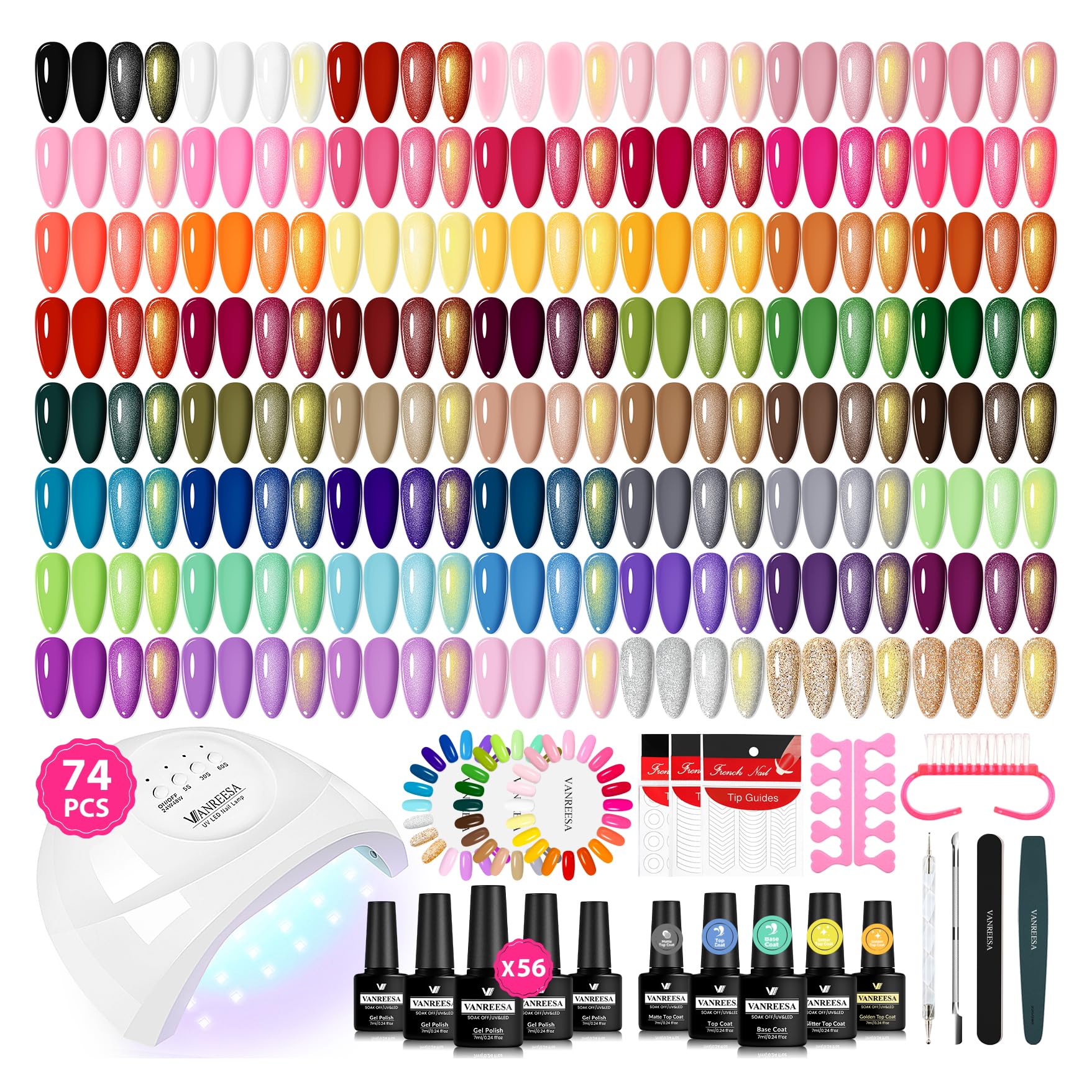 VANREESA gel nail polish kit with lamp and tools for at-home salon results
