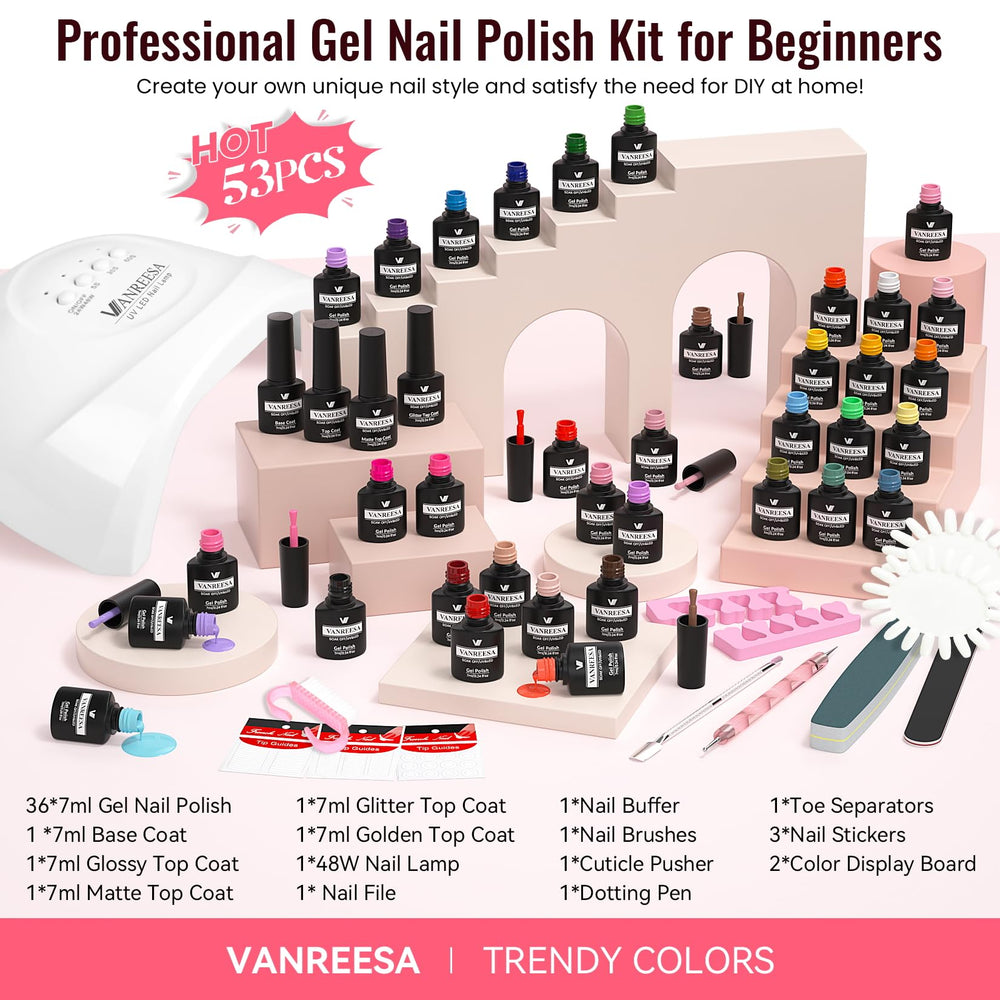 Herramientas de manicura VANREESA para una aplicación limpia.