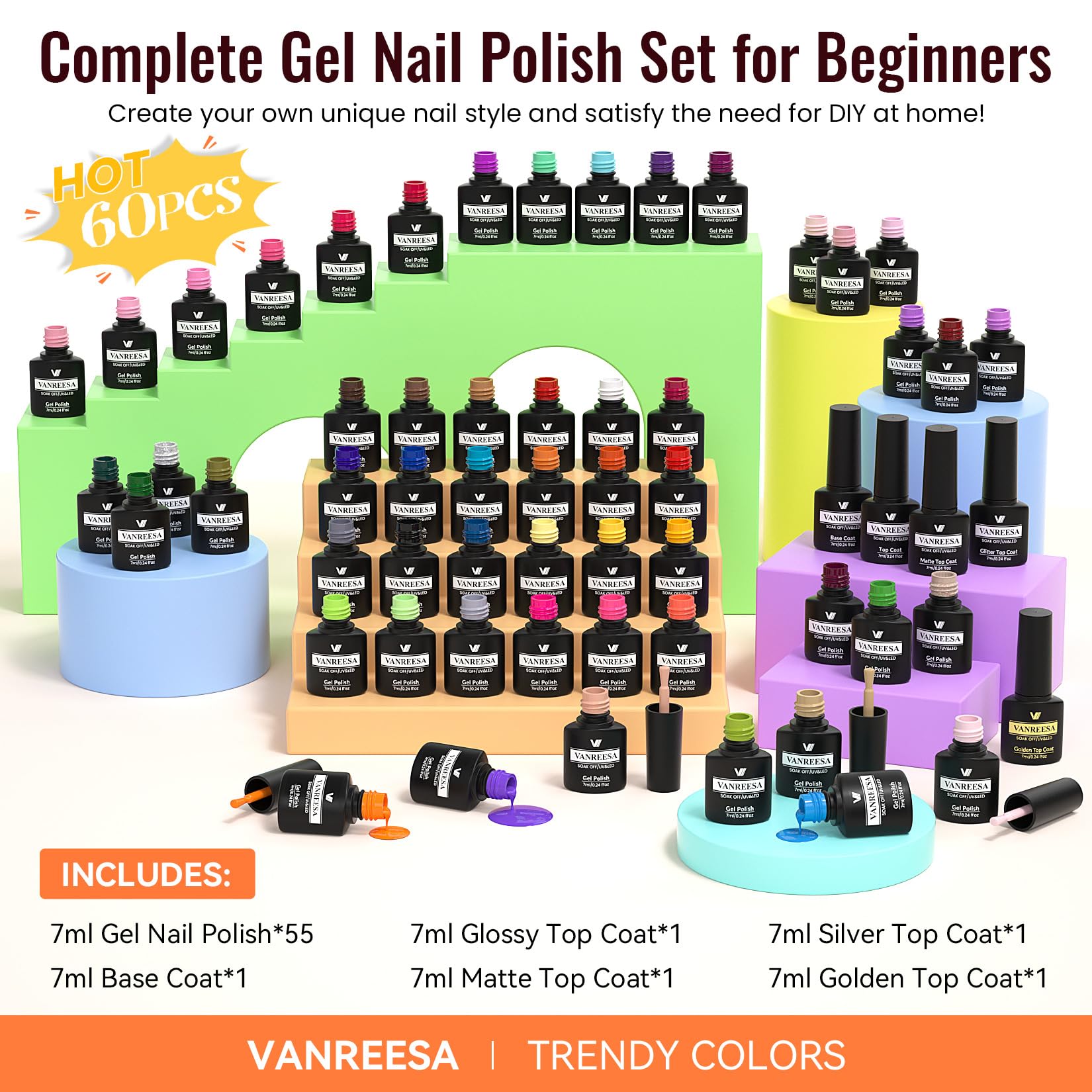 VANREESA muestra de uñas con colores para inspiración.