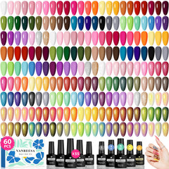 VANREESA set gel esmaltes 55 colores para manicuras vibrantes en casa.