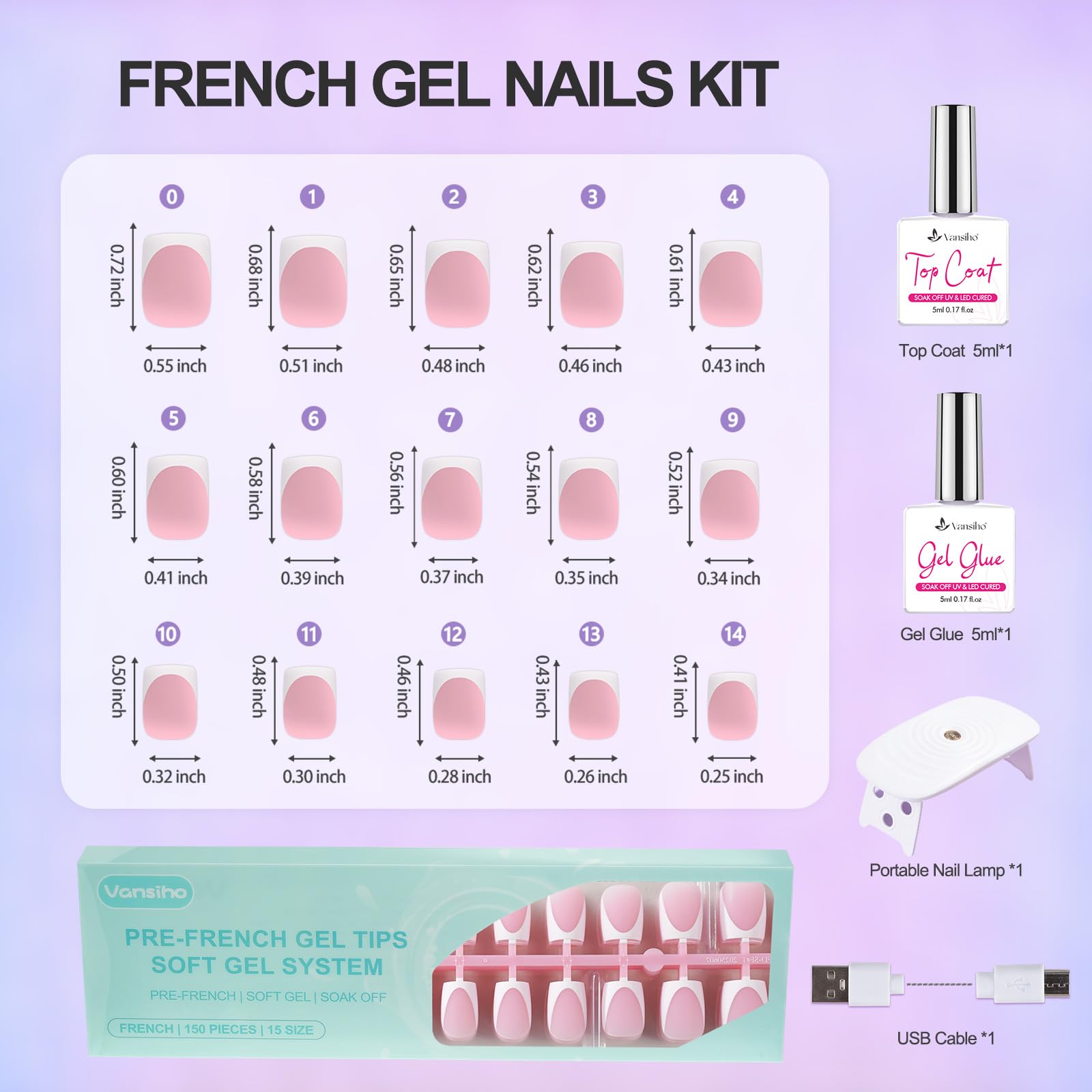 Detalles de la forma francesa natural de Vansiho en gel