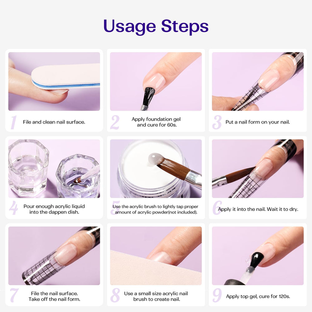 VANSISOS líquido para uñas acrílicas, compatible con polvos acrílicos para libertad de estilos.