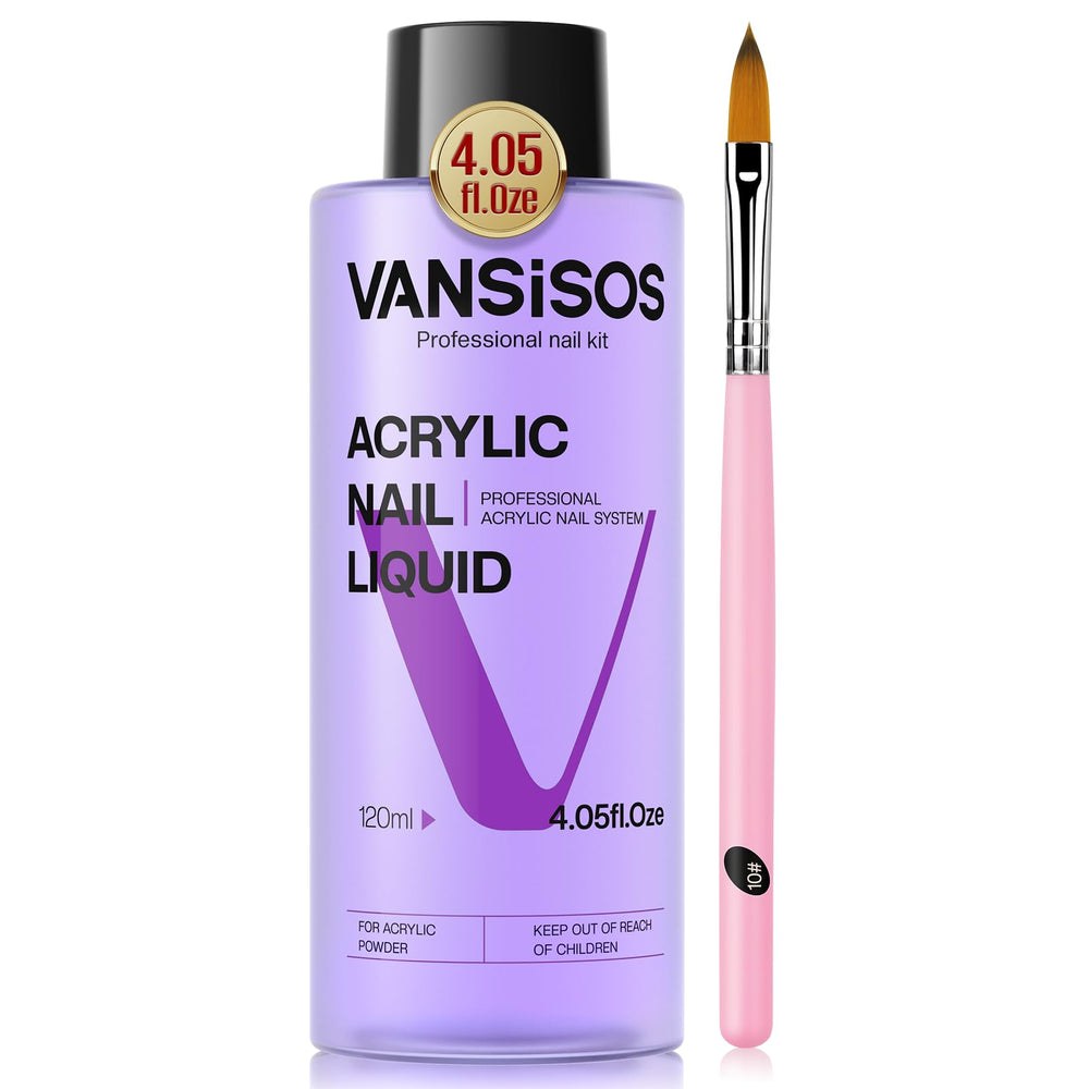 VANSISOS 4oz monomer acrylic liquid bottle for smooth bead formation