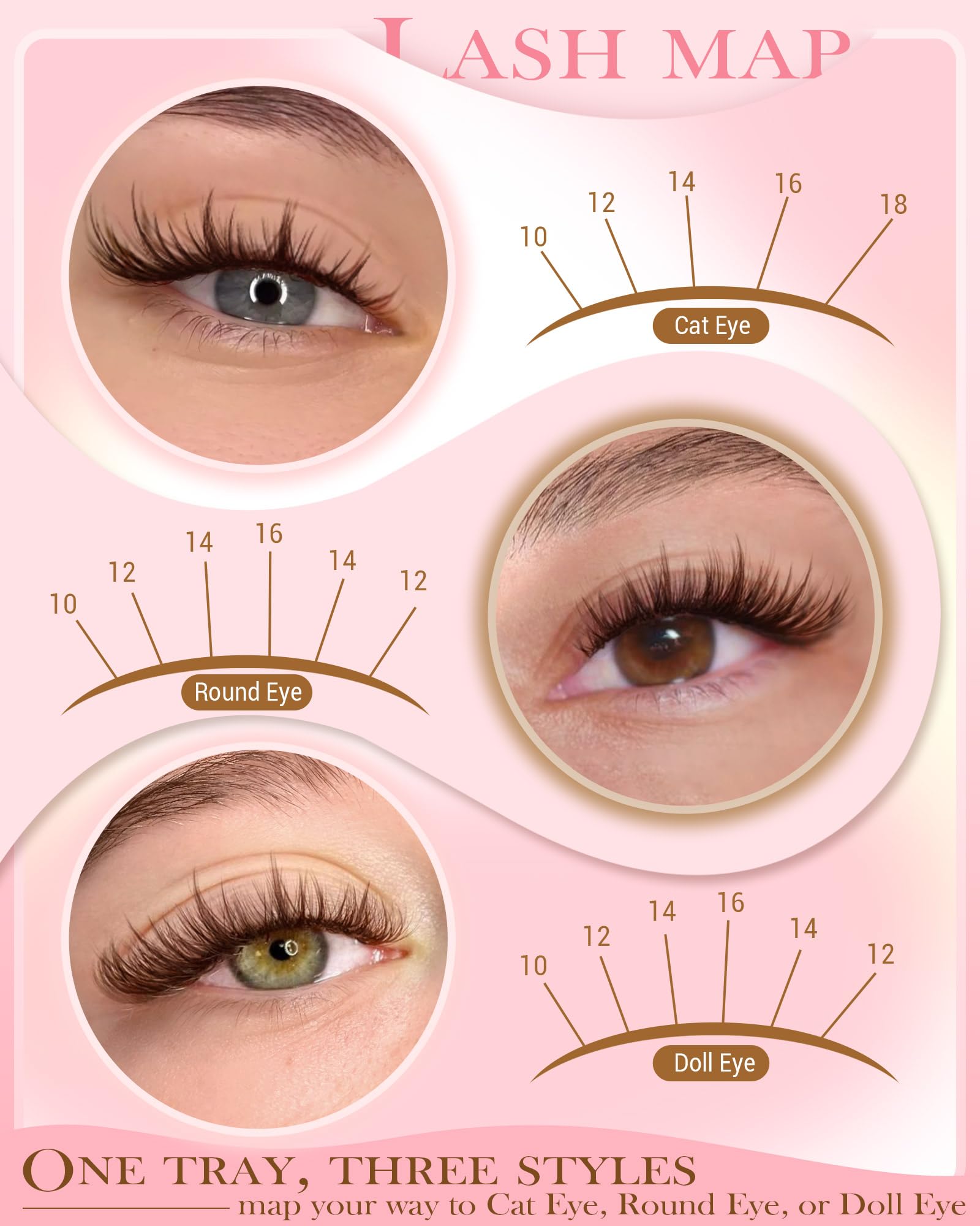 VANSSYMUNLIN 10-18mm mixed lengths to map manga lashes