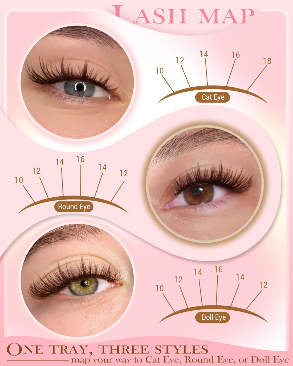 VANSSYMUNLIN 10-18mm mixed lengths to map manga lashes