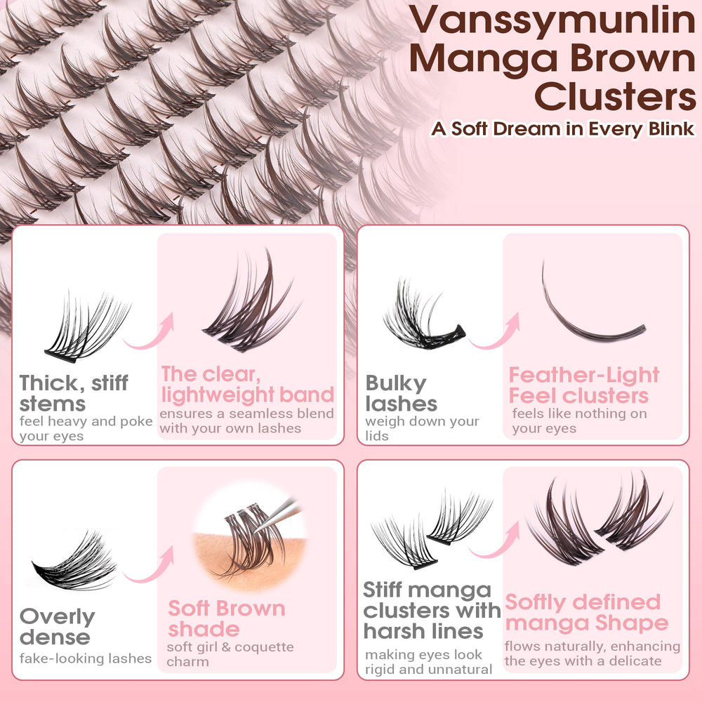 VANSSYMUNLIN clean band helps clusters blend with natural lashes