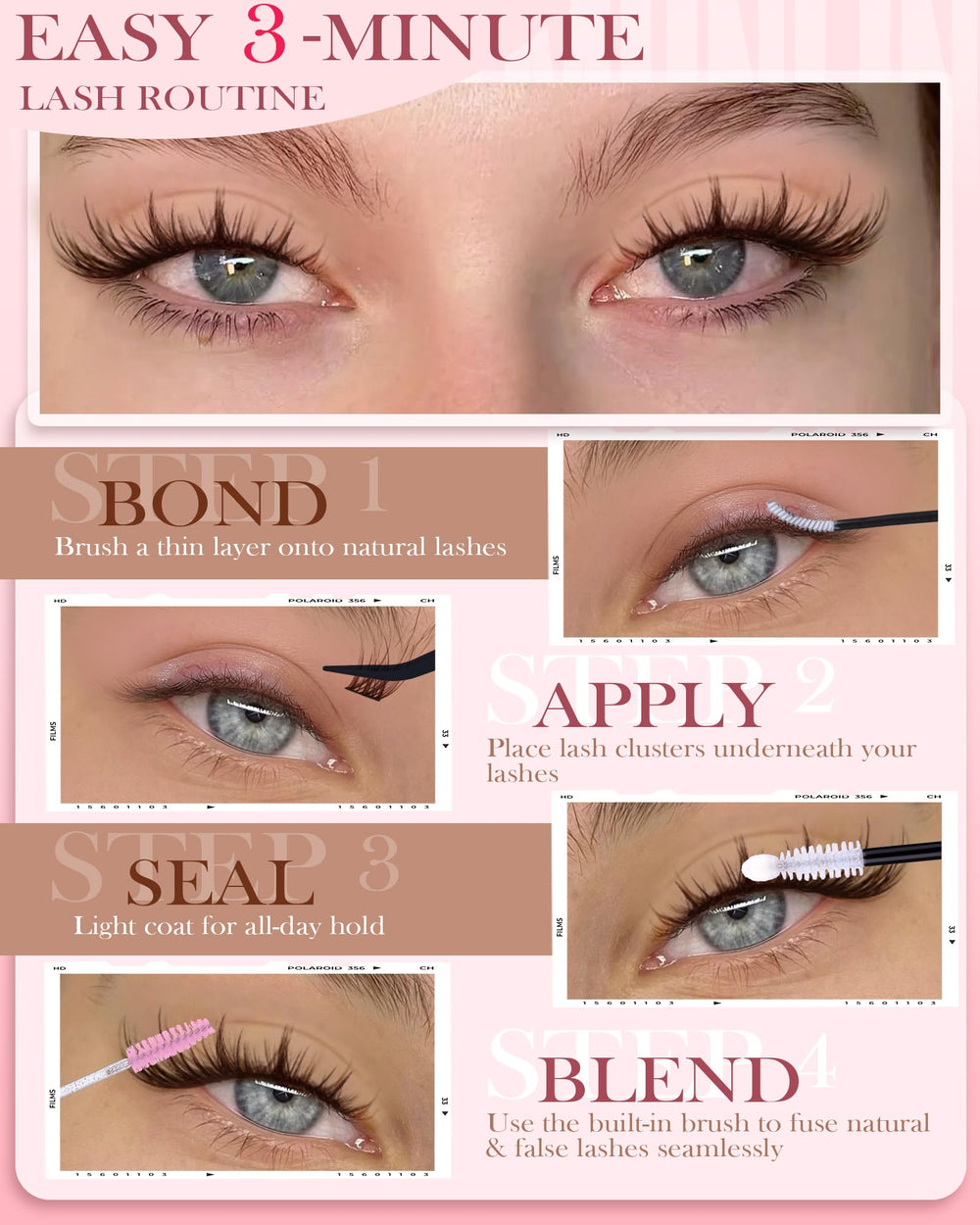 VANSSYMUNLIN reusable cluster lashes maintain curl after wear