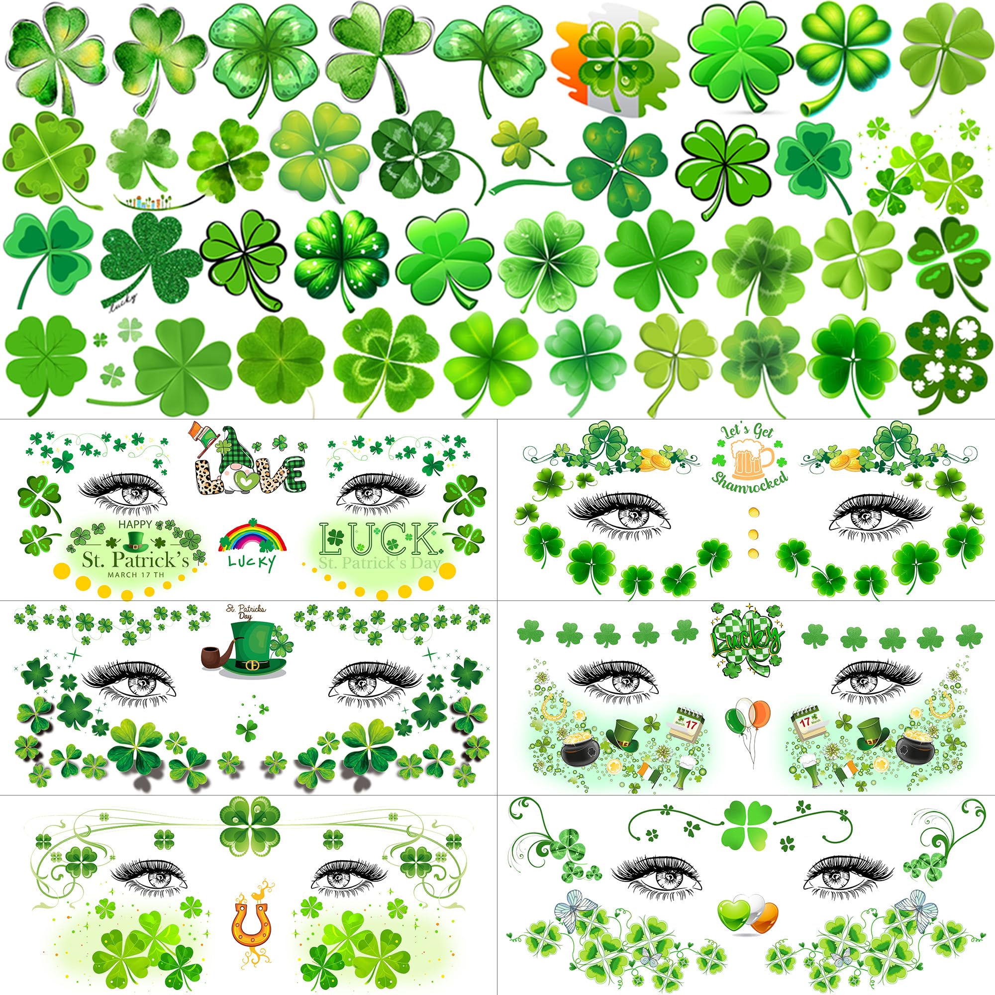 VANTATY St Patrick's Day tattoos packaging for quick party setup.