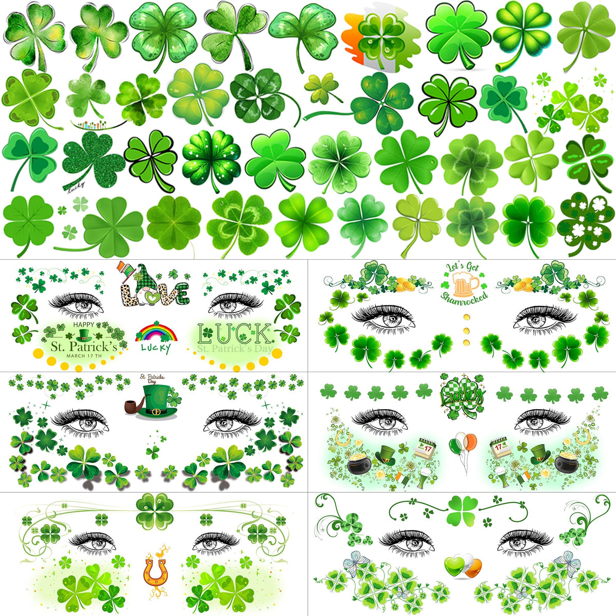 VANTATY St Patrick's Day tattoos packaging for quick party setup.
