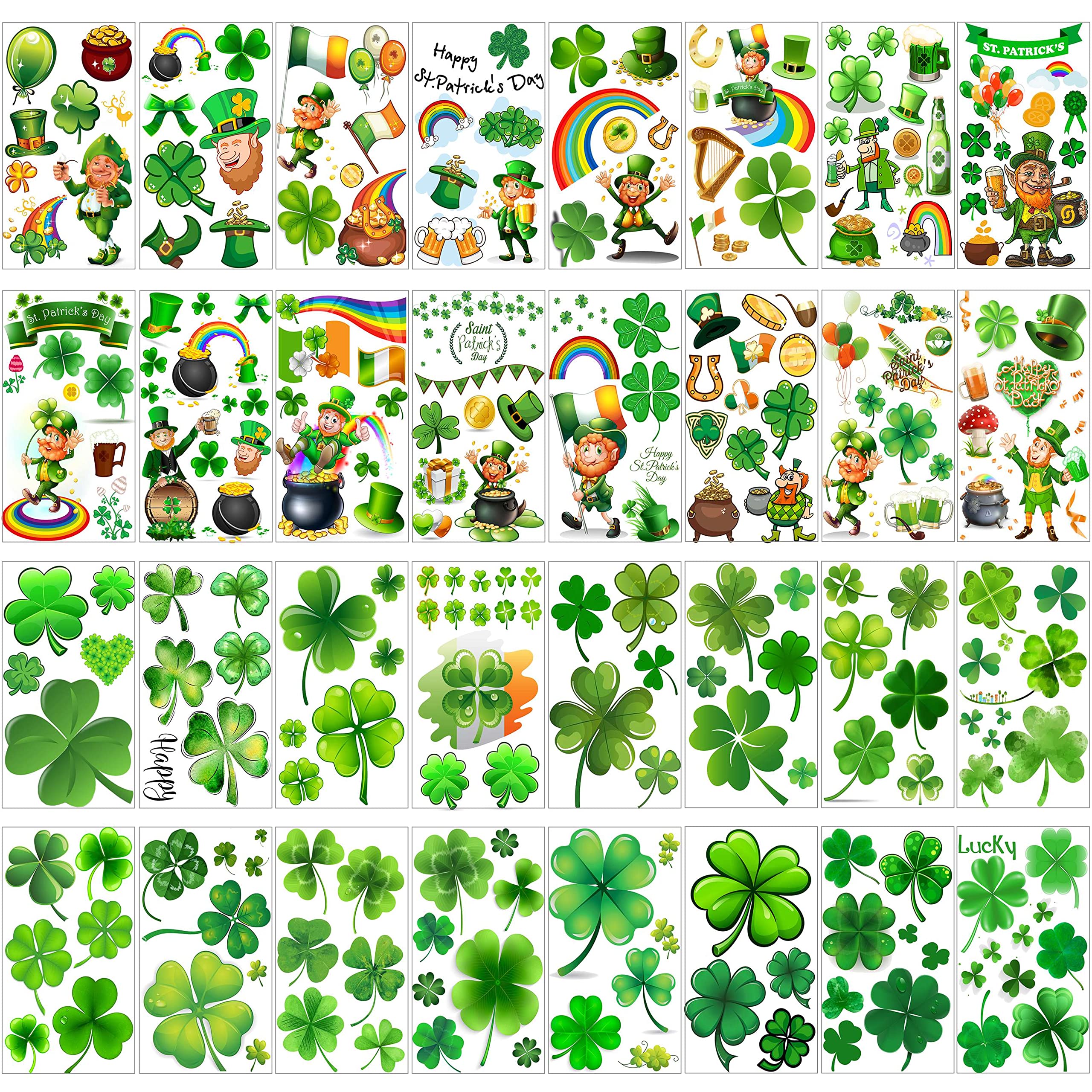 Tatuajes VANTATY San Patricio: 32 hojas para estilizar fiestas con tréboles.