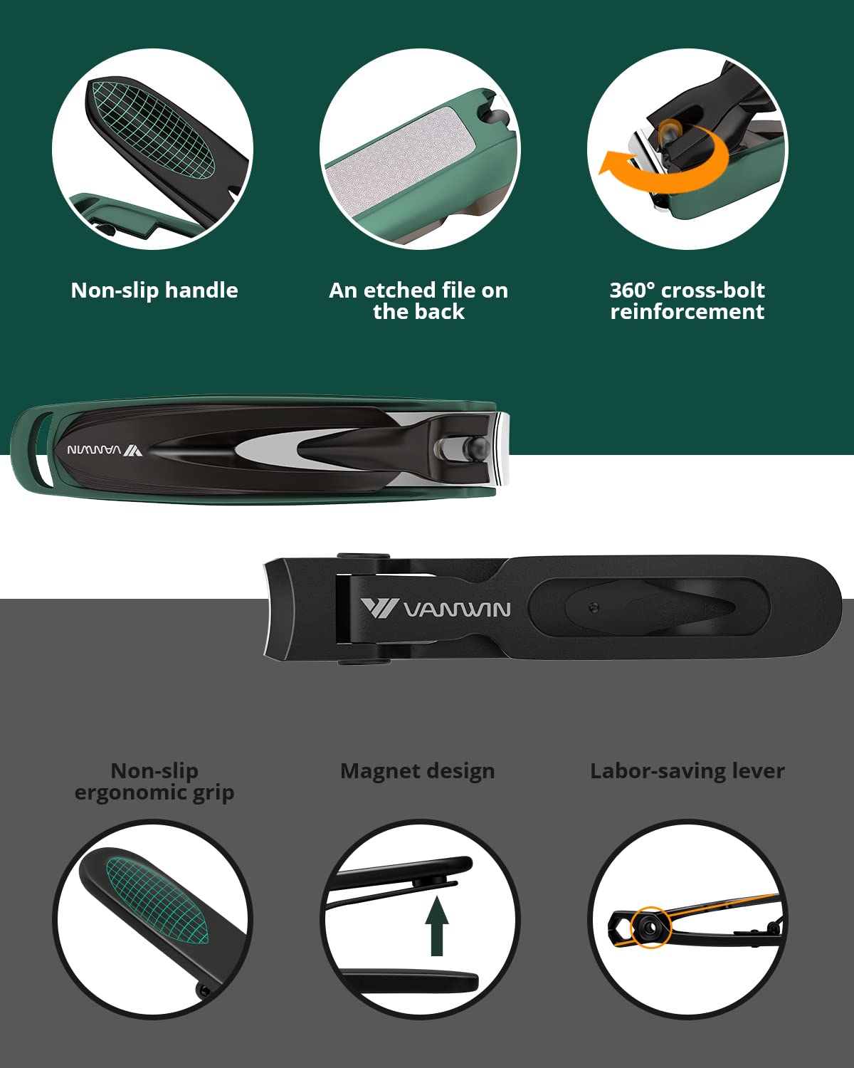 VANWIN durable stainless steel construction stays sharp over time.