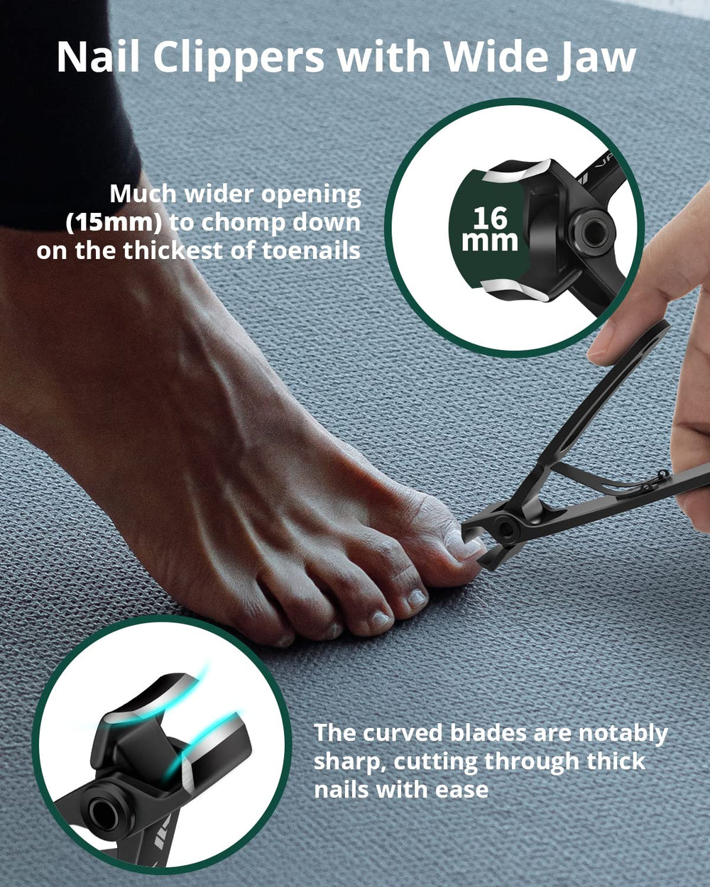 VANWIN nail clipper catcher design prevents nail debris splatter.