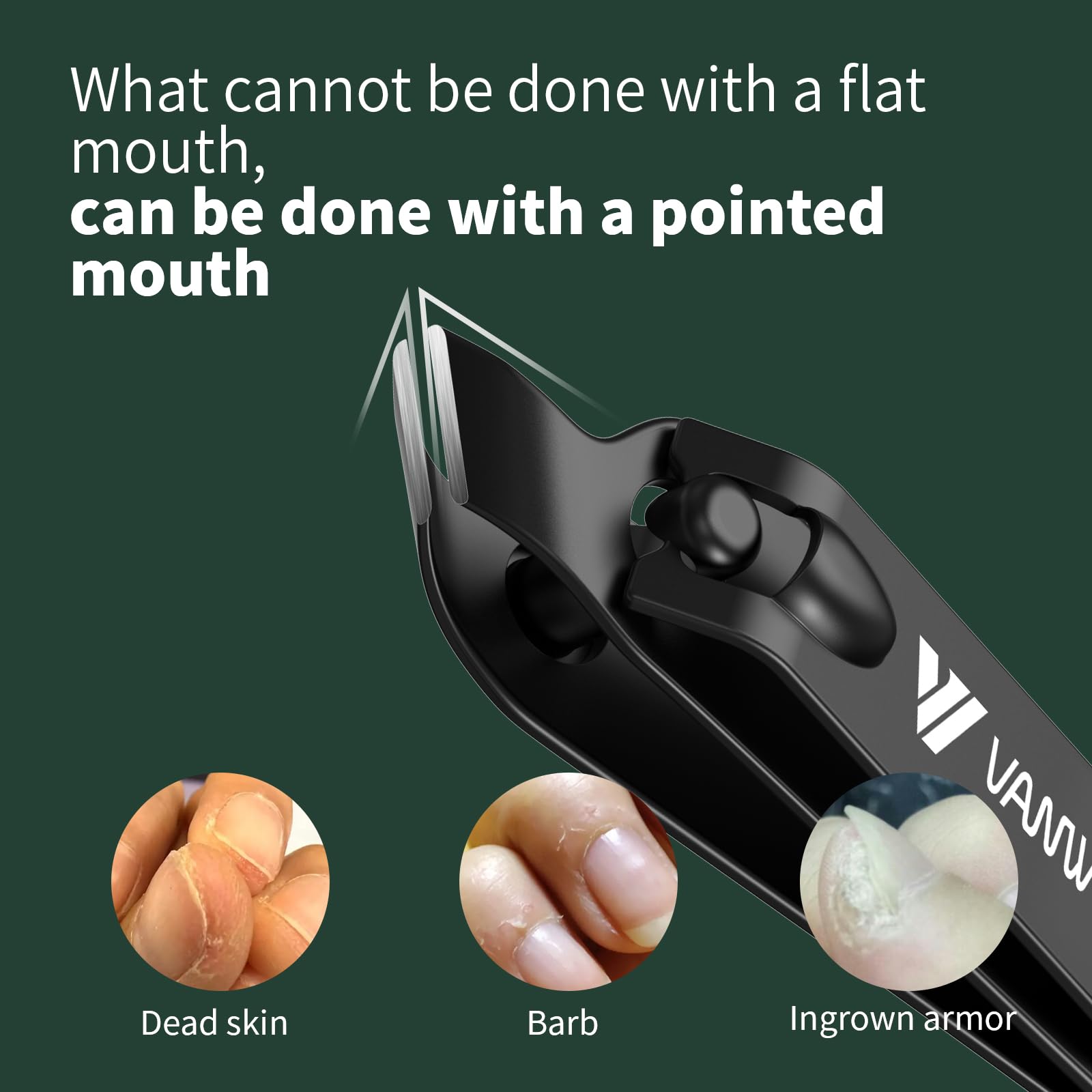 VANWIN nail clippers ergonomic grip aids comfortable use.