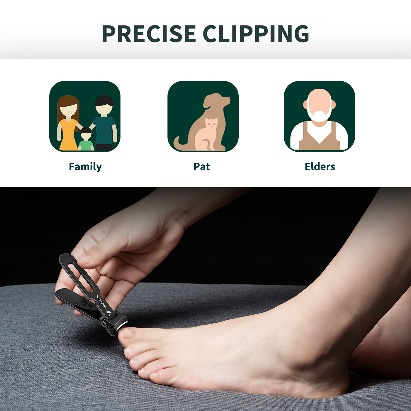 VANWIN non-slip handle reduces effort during thick-nail trimming